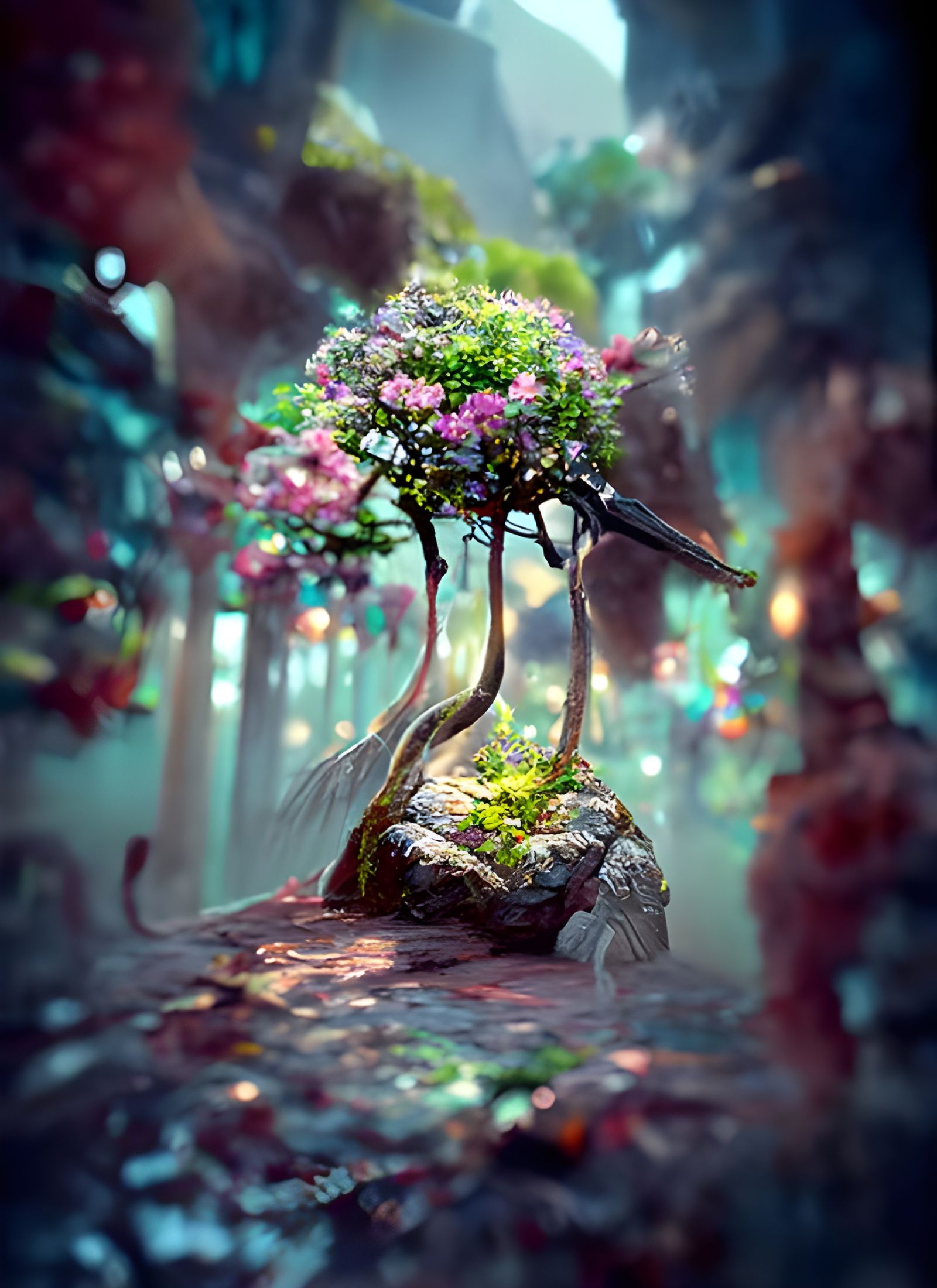 Sacred Tree Overlooking a Whimsical Valley