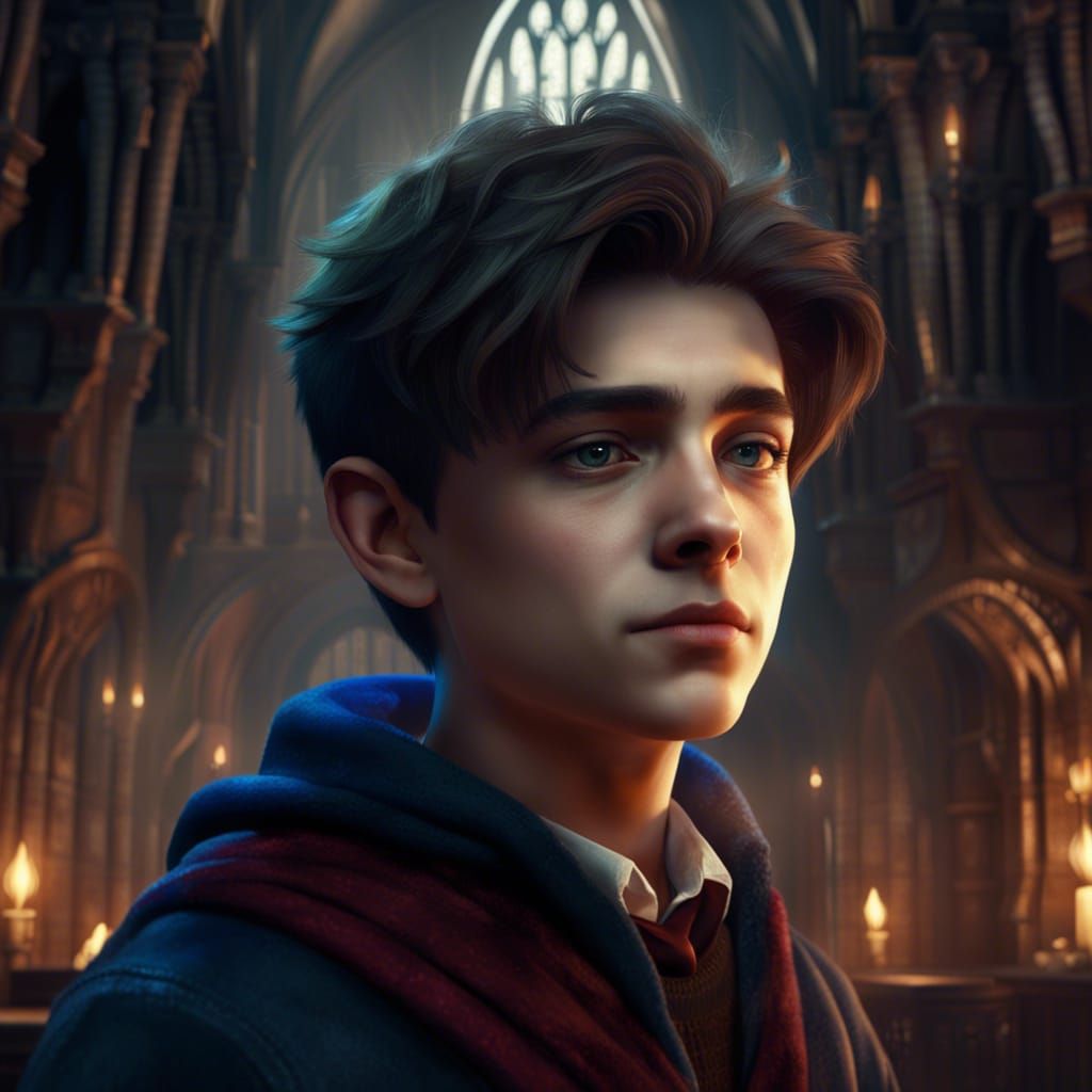 Hogwarts Boy Portrait in Detailed Matte Painting