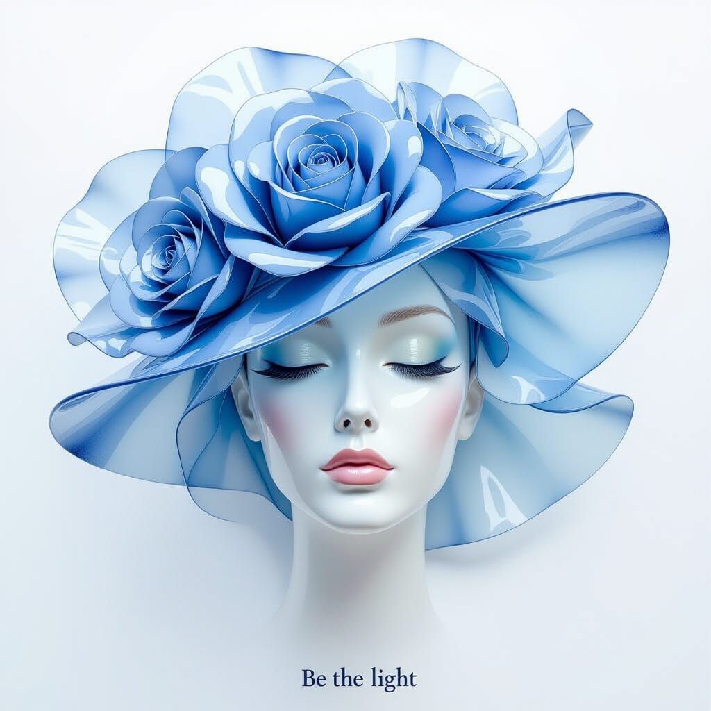 Avant-Garde Watercolor Hat in Porcelain Style