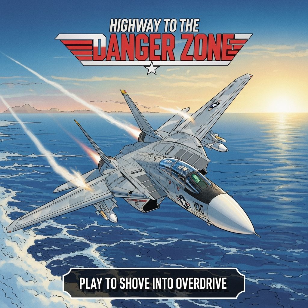 F-14 Fighter Jet Soaring Over the Pacific