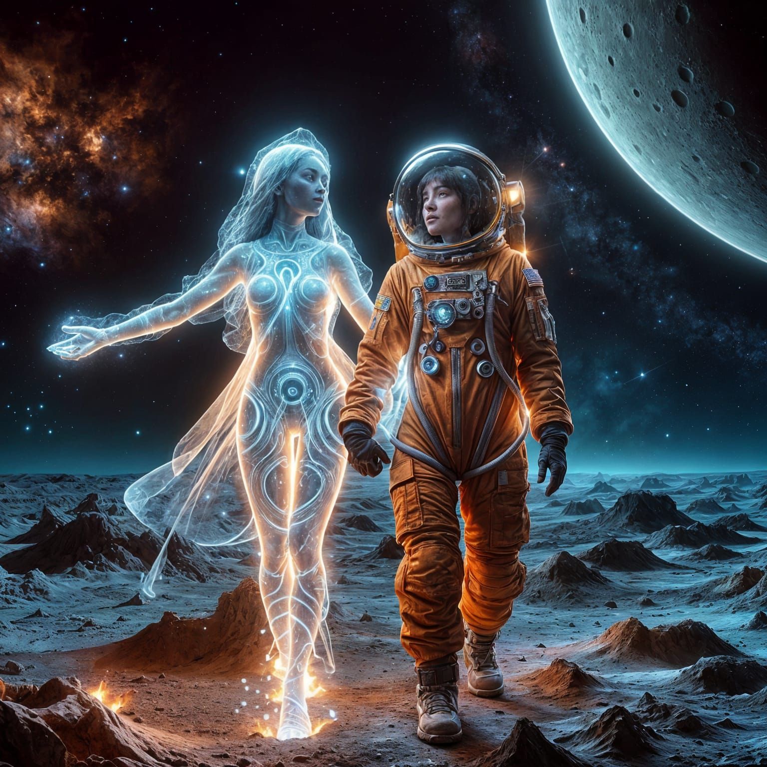 South Asian Astronauts Explore the Cosmos in a Hyper-Realist...