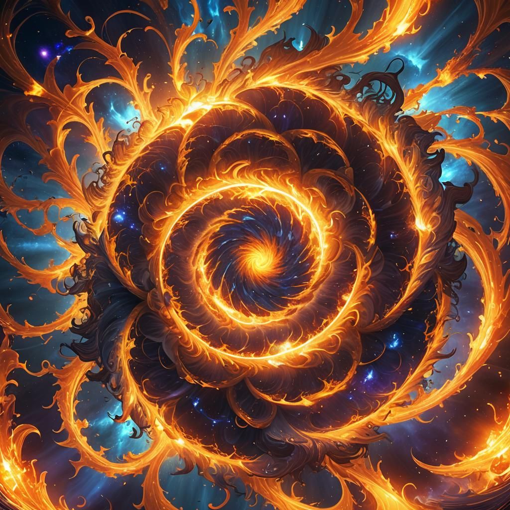 Fiery Solar Flare Explosion in Digital Art Style