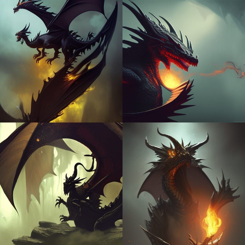 Black Dragon Smoking Pipe in Dark Fantasy Style