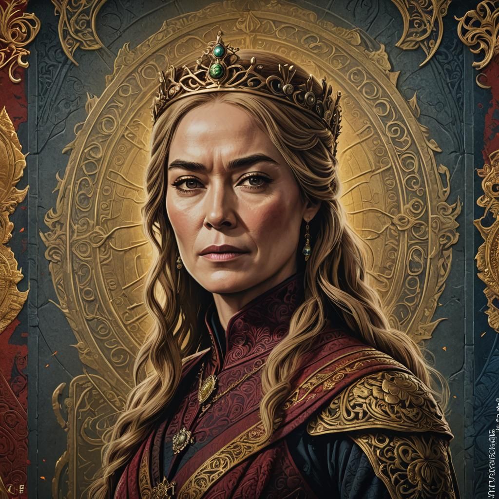 Cersei Lannister Art Banknote: Detailed Fantasy Art
