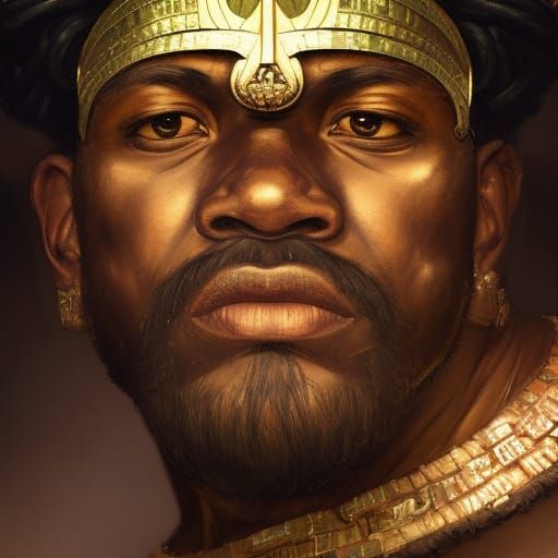 Olmec King Portrait in Hyperdetailed Artstation Style