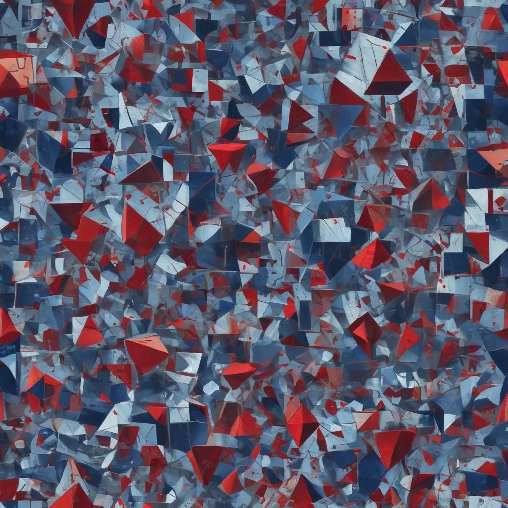 Geometric Shapes in Cubist Art Deco Style