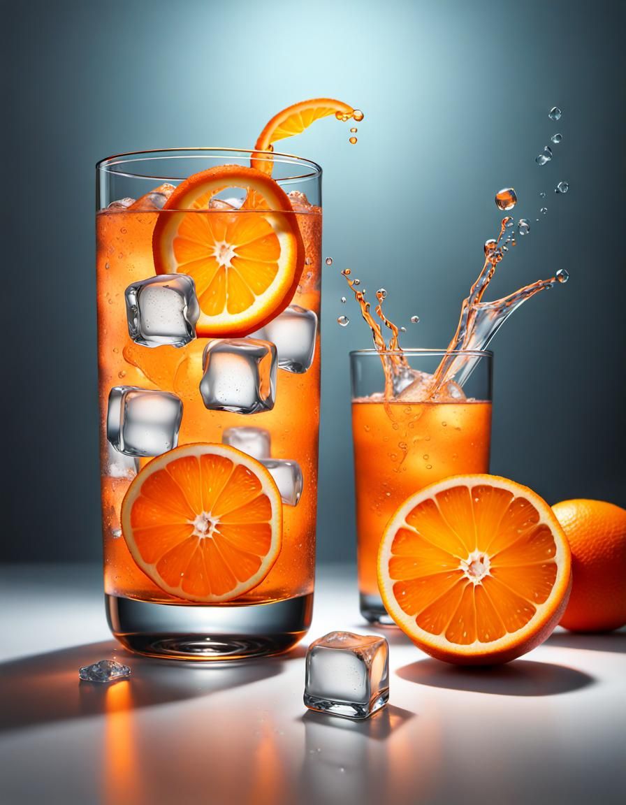 Refreshing Orange Soda Still Life