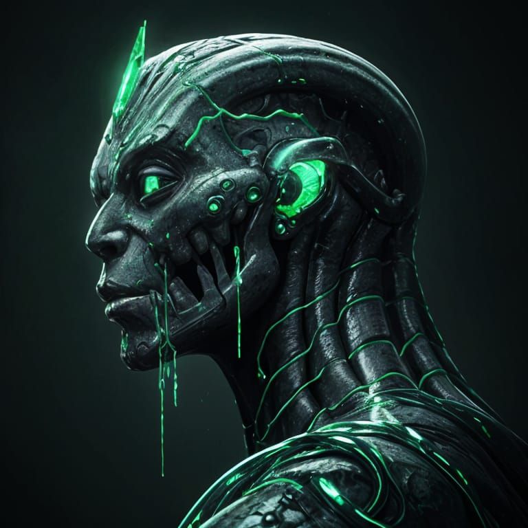 Giant Emerald Cephalon with Lamprey Head