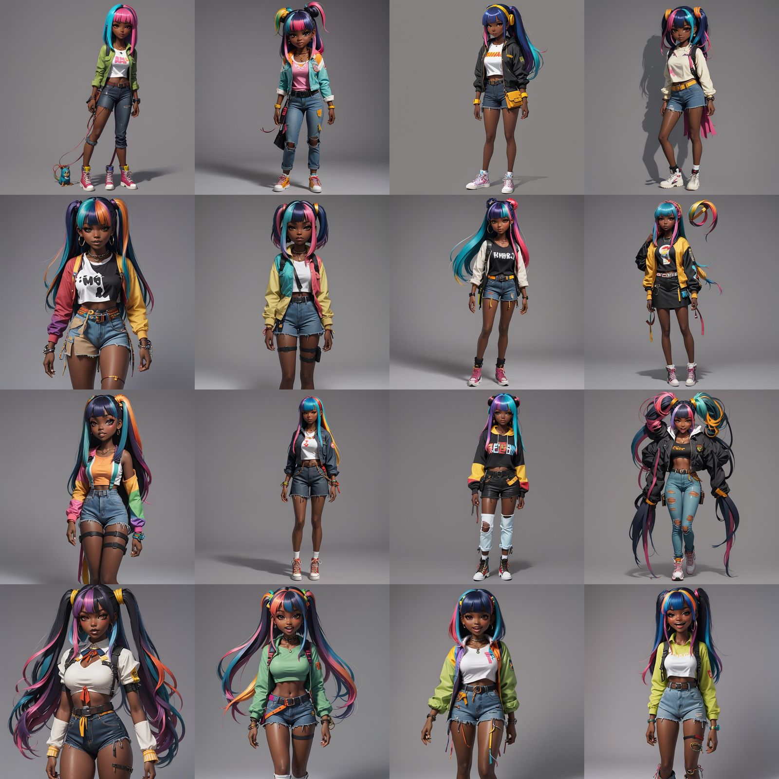 Full Body Portrait of a Dark Skinned Girl