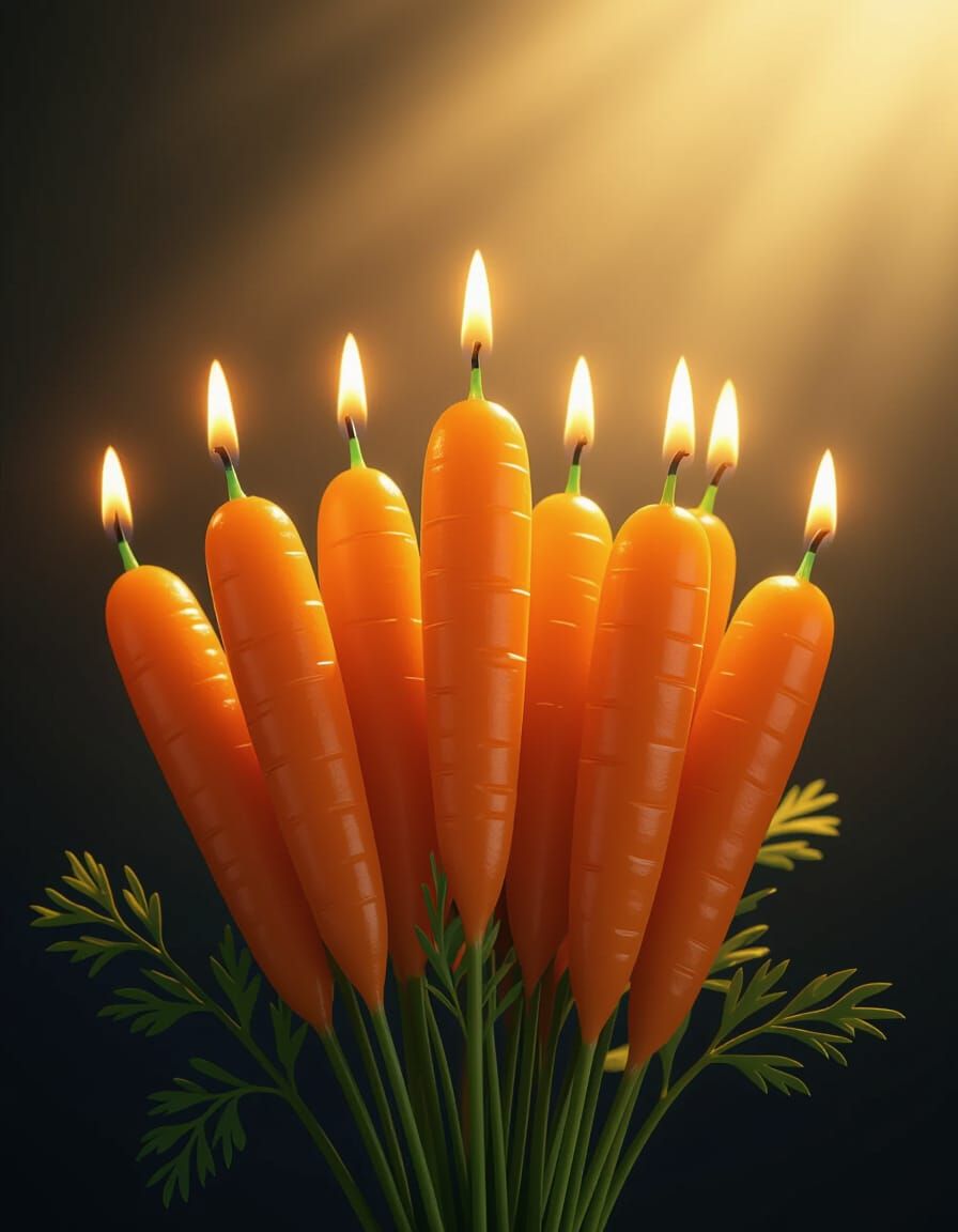 Carrot Candles in Photorealistic Style