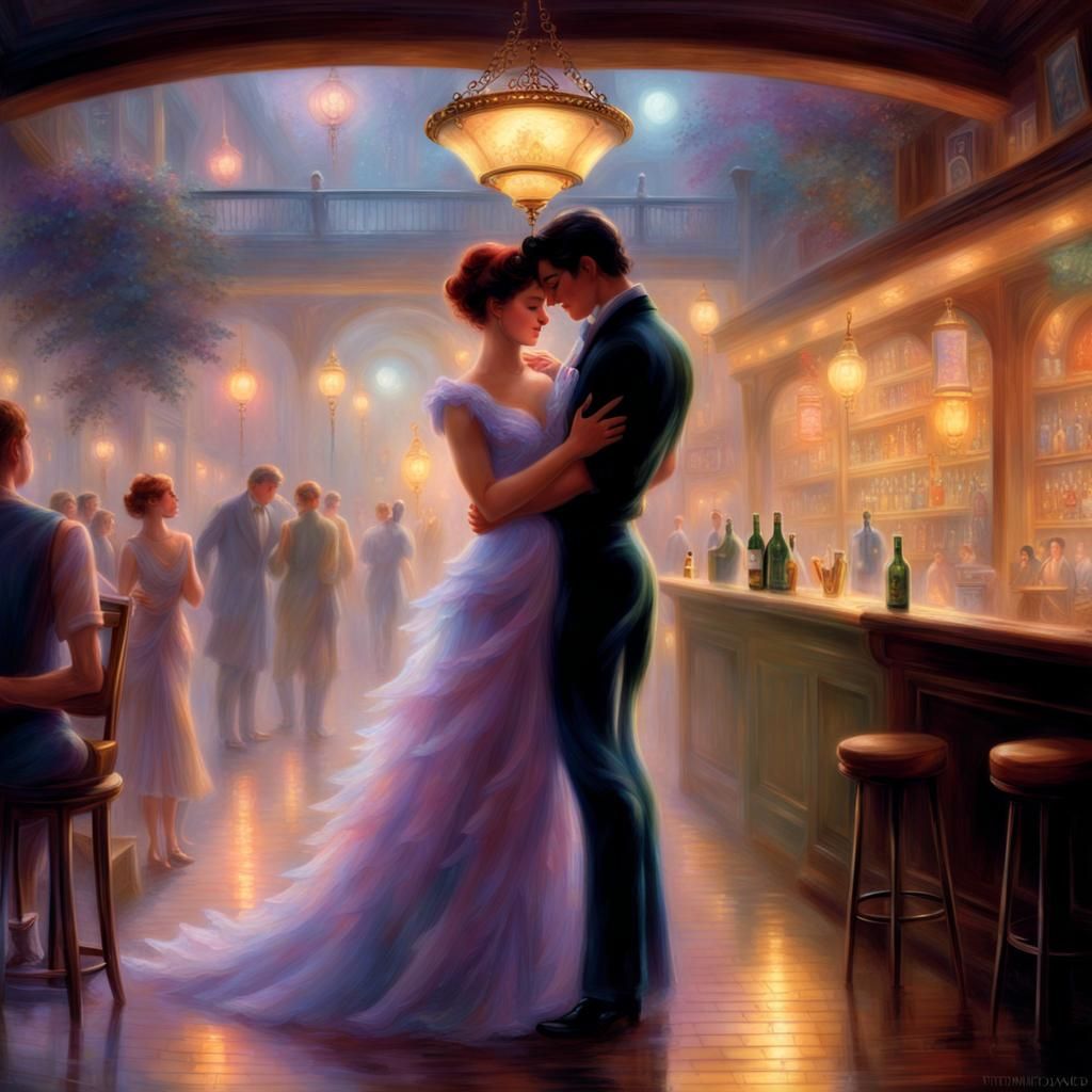 Sapphic Slow Dance in Ethereal Fantasy Style