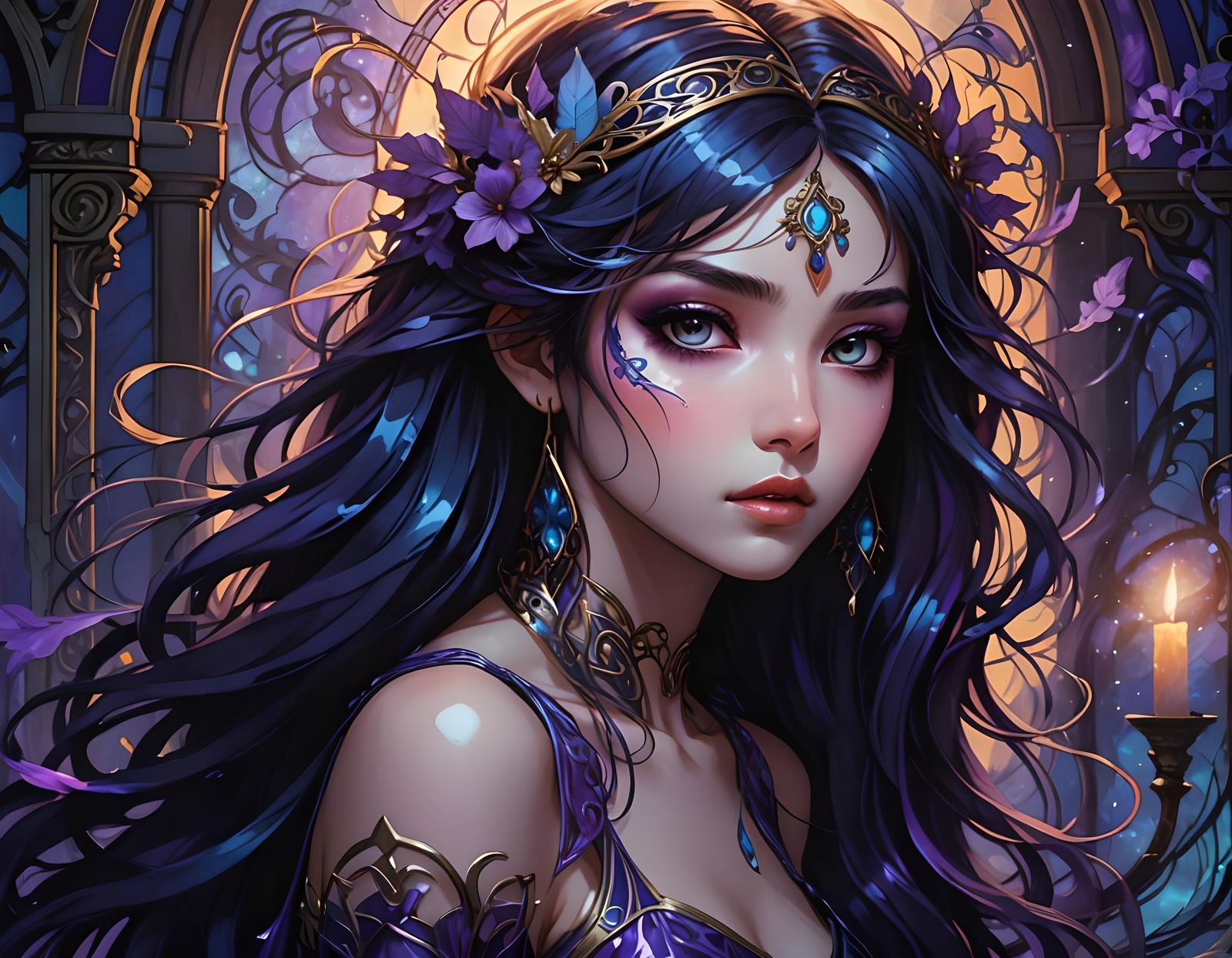 Exotic Fae in Japanese Anime Gothic Style