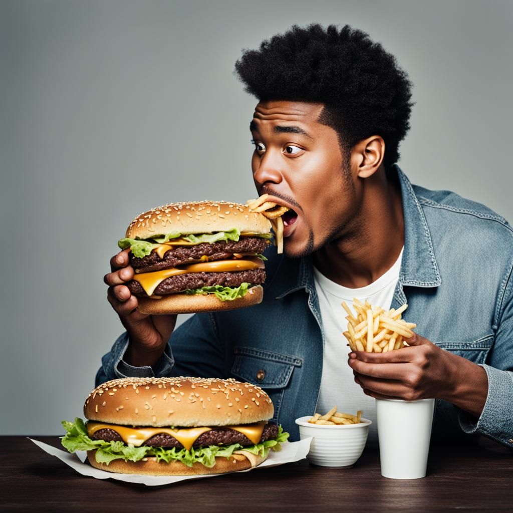 Man Enjoys Eating a Big Mac