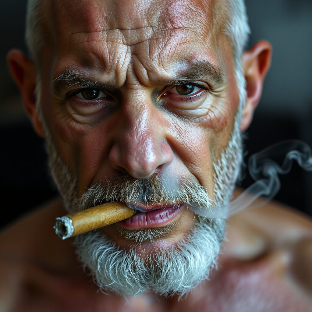 Tough Gritty Man Exudes Confidence