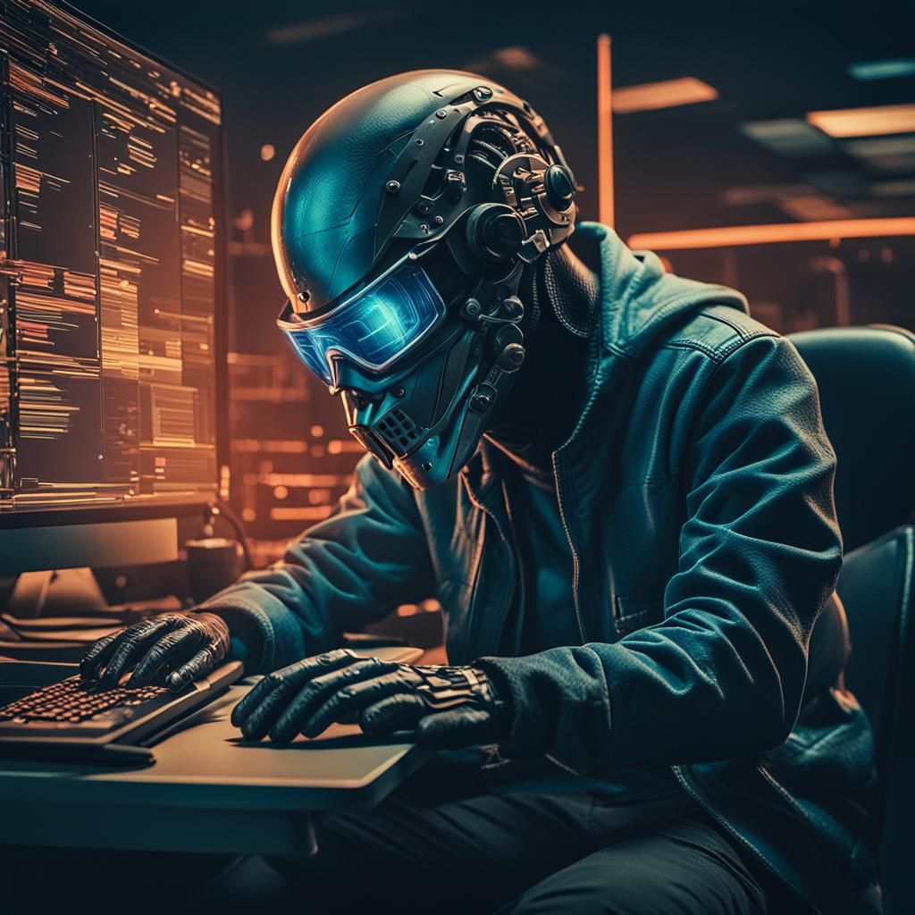 Hacker Mind Control in Cinematic Film Still