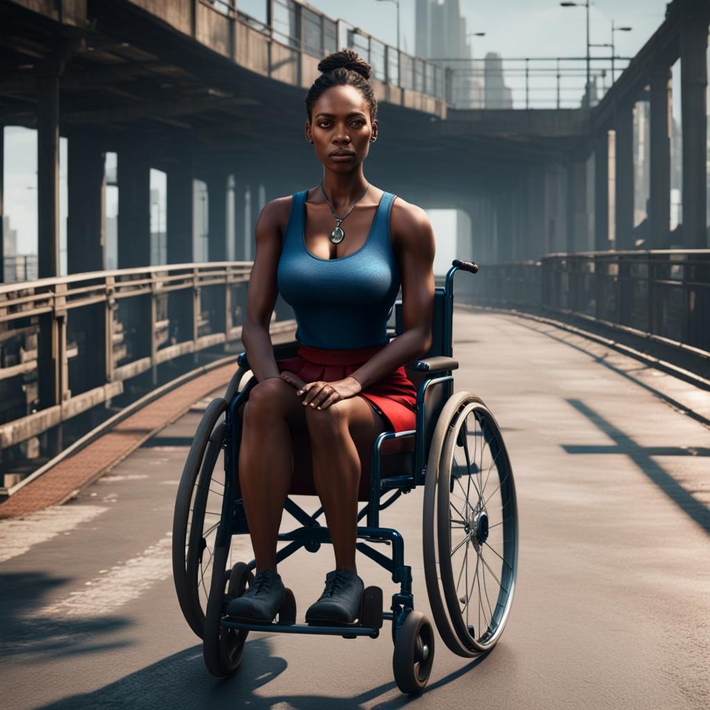 Brazilian Woman in Wheelchair, 3D Game Cinematic