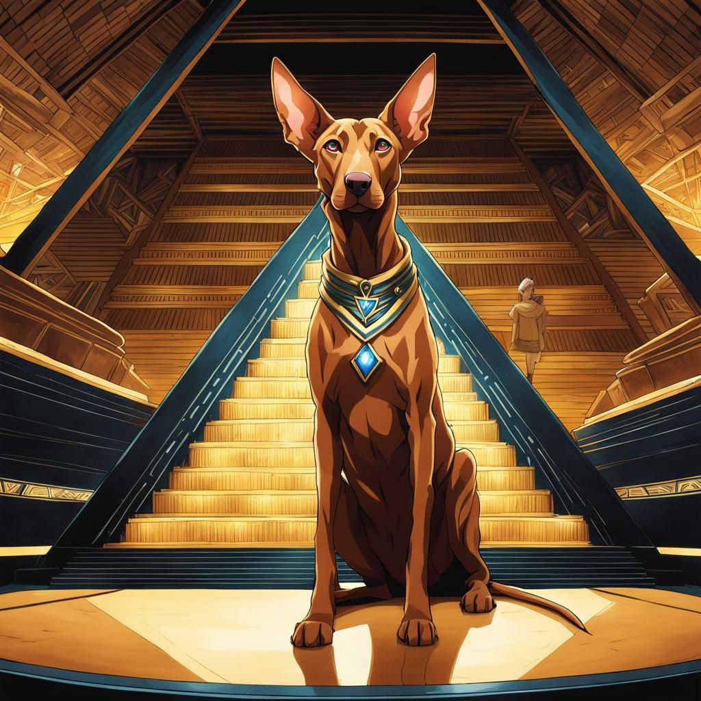 Pharaoh Hound in Pyramid: Anime Key Visual Art