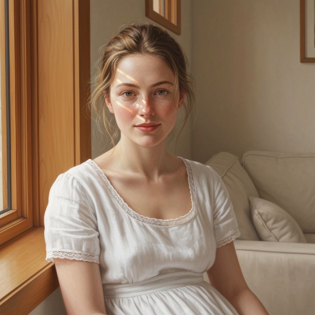 Woman in Sunlight: A Photorealistic Portrait
