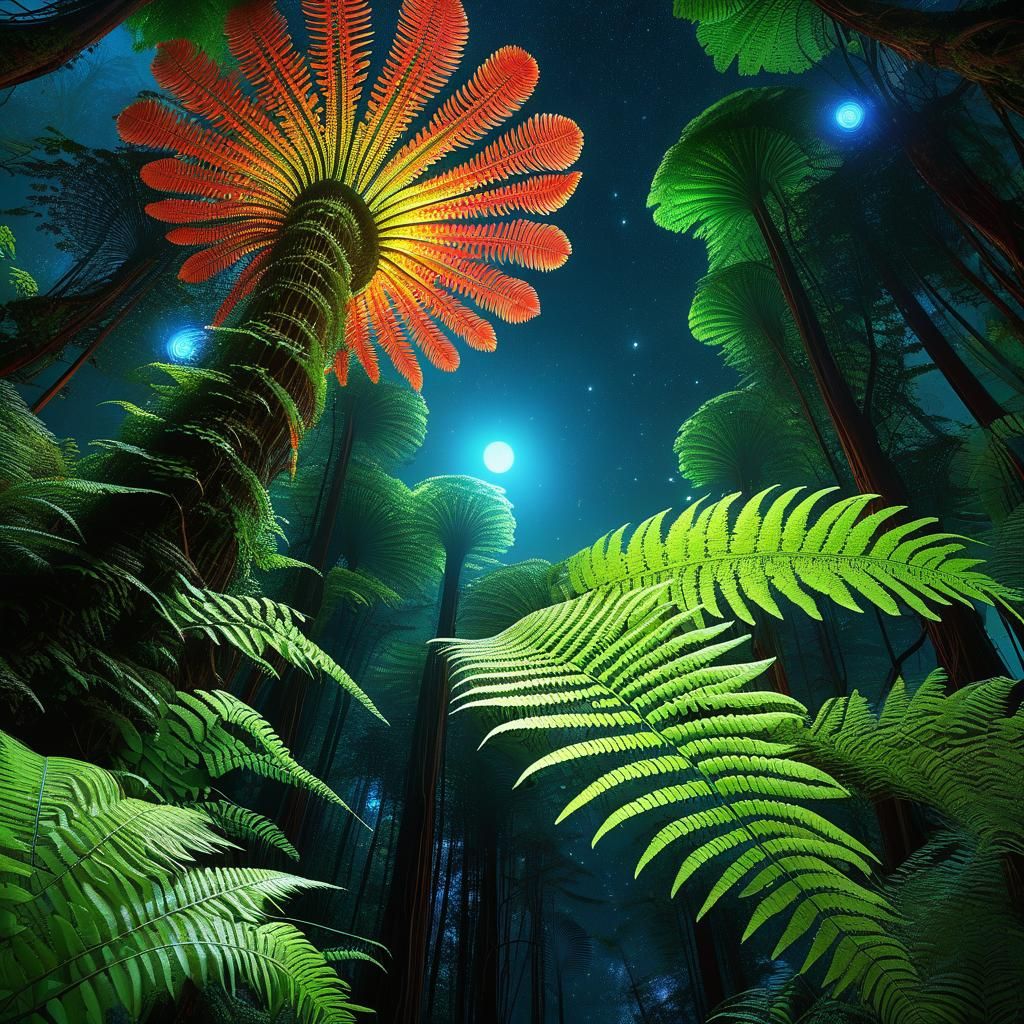 Galactic Starship Merges with Biomechanical Forest