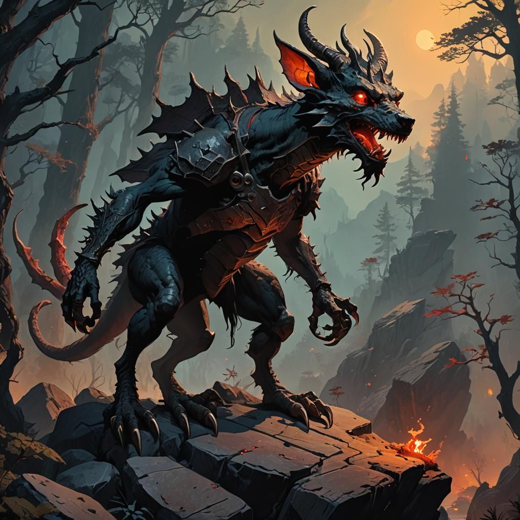 Kobold in Mystical Forest: Dark Fantasy Concept Art