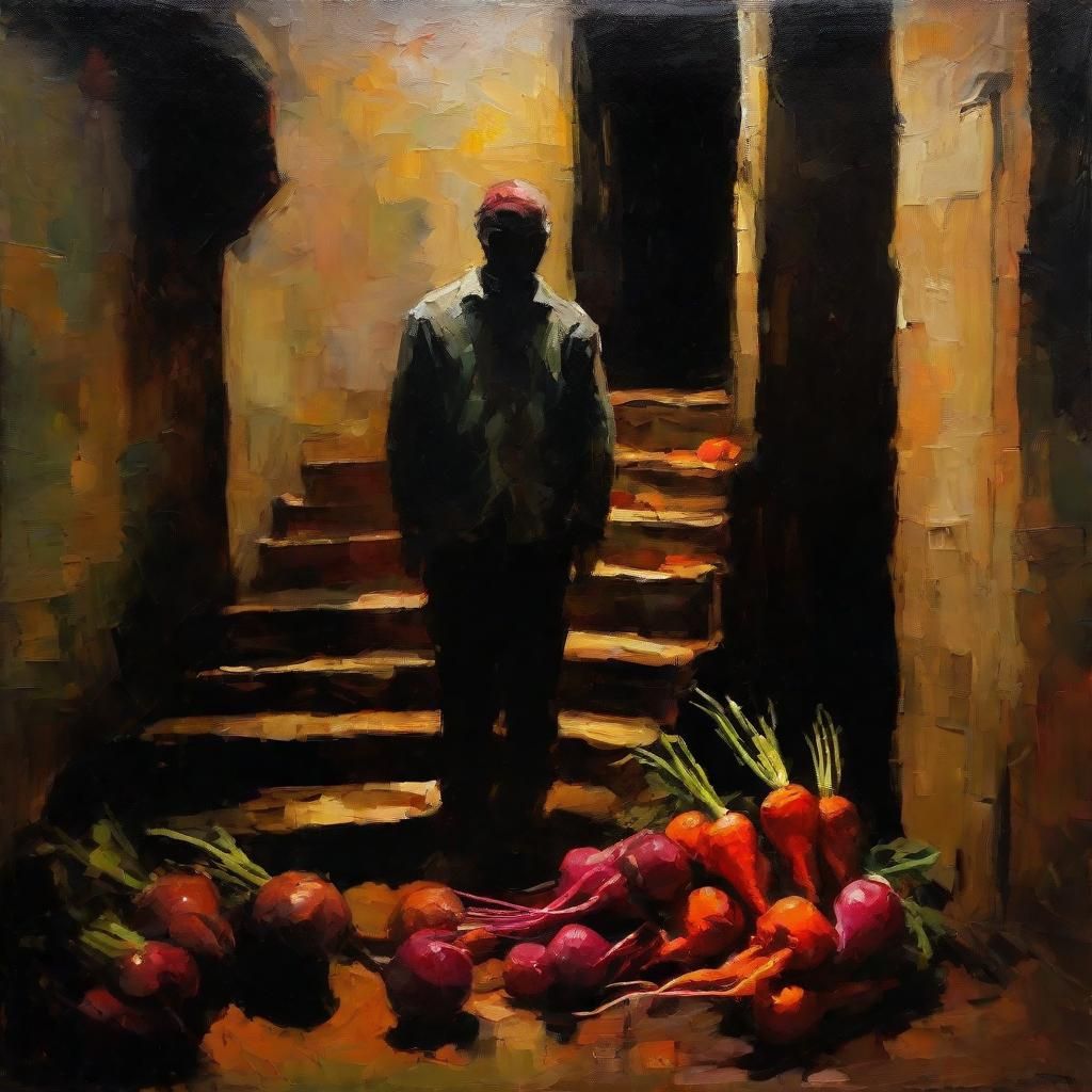 Expressionist Still Life: Beets and Carrots in Oil