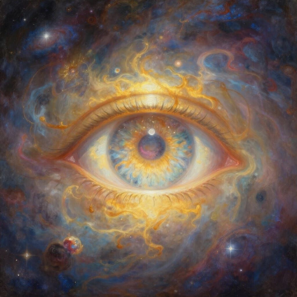 Ethereal Eye Portal in Cosmic Nebula