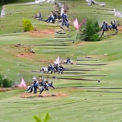 Civil War Battle Scene Photograph