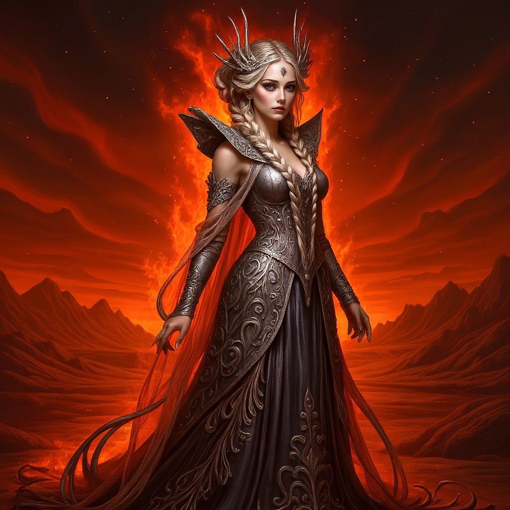 Majestic Ice Queen in Art Nouveau Style