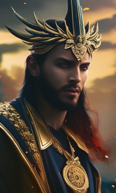 Victorious Chicken Prince Portrait in Dark Fantasy Style