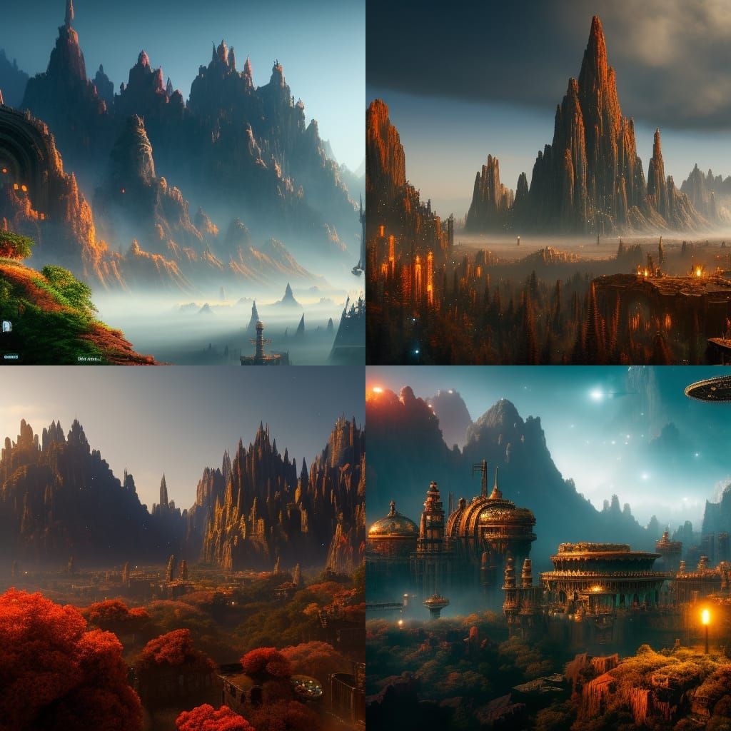 Steampunk Universe: Detailed Matte Painting in 8K
