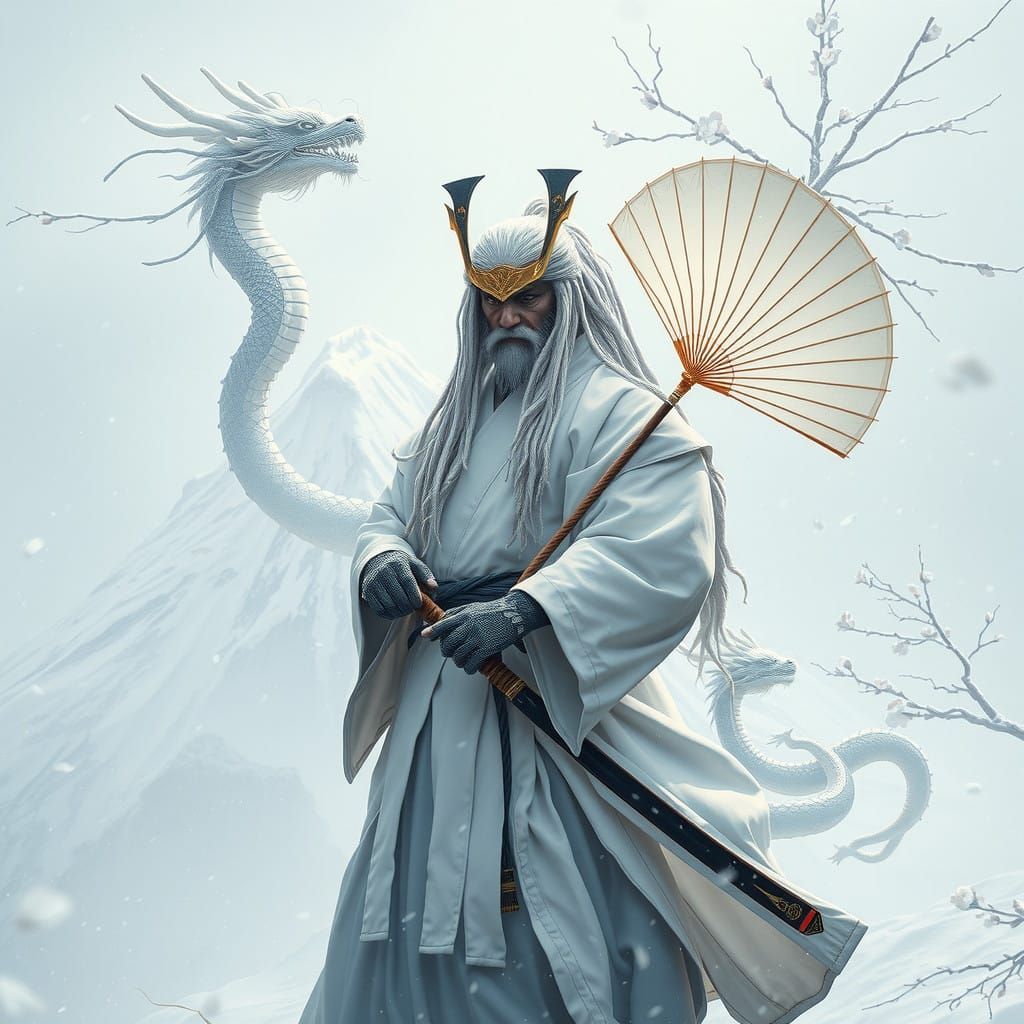 Samurai who should wash his hands more often, carrying giant Fly Swatter