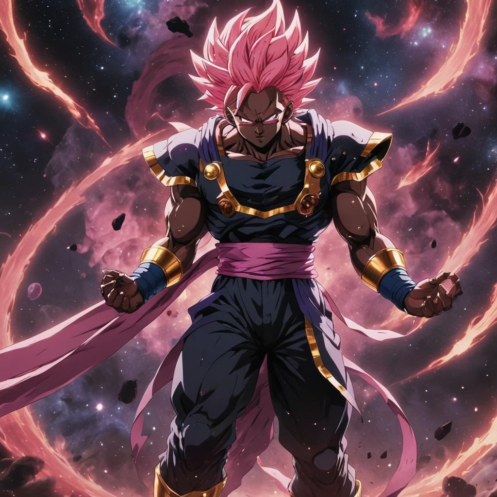 Super Saiyan Rosé God of Destruction in Anime Style