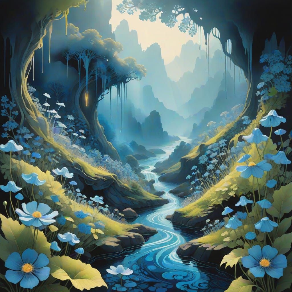 Mysterious Oasis in Soft Watercolour