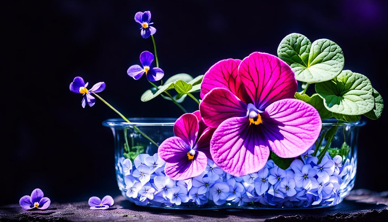 Secret Garden with Purple Violets