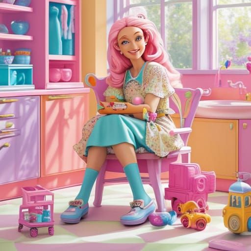 Woman in Playroom Concept Art