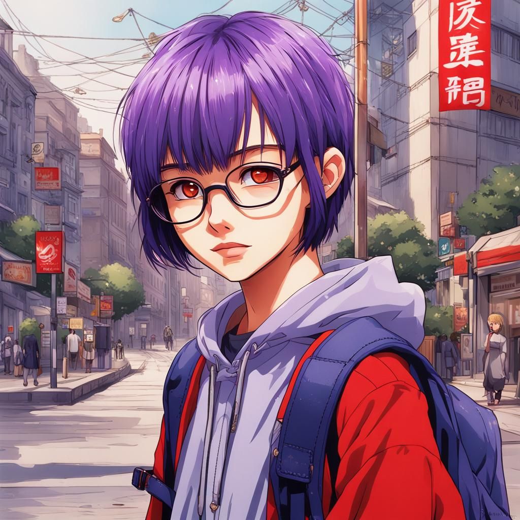 Stylish Teenage Girl in Shojo Manga Style
