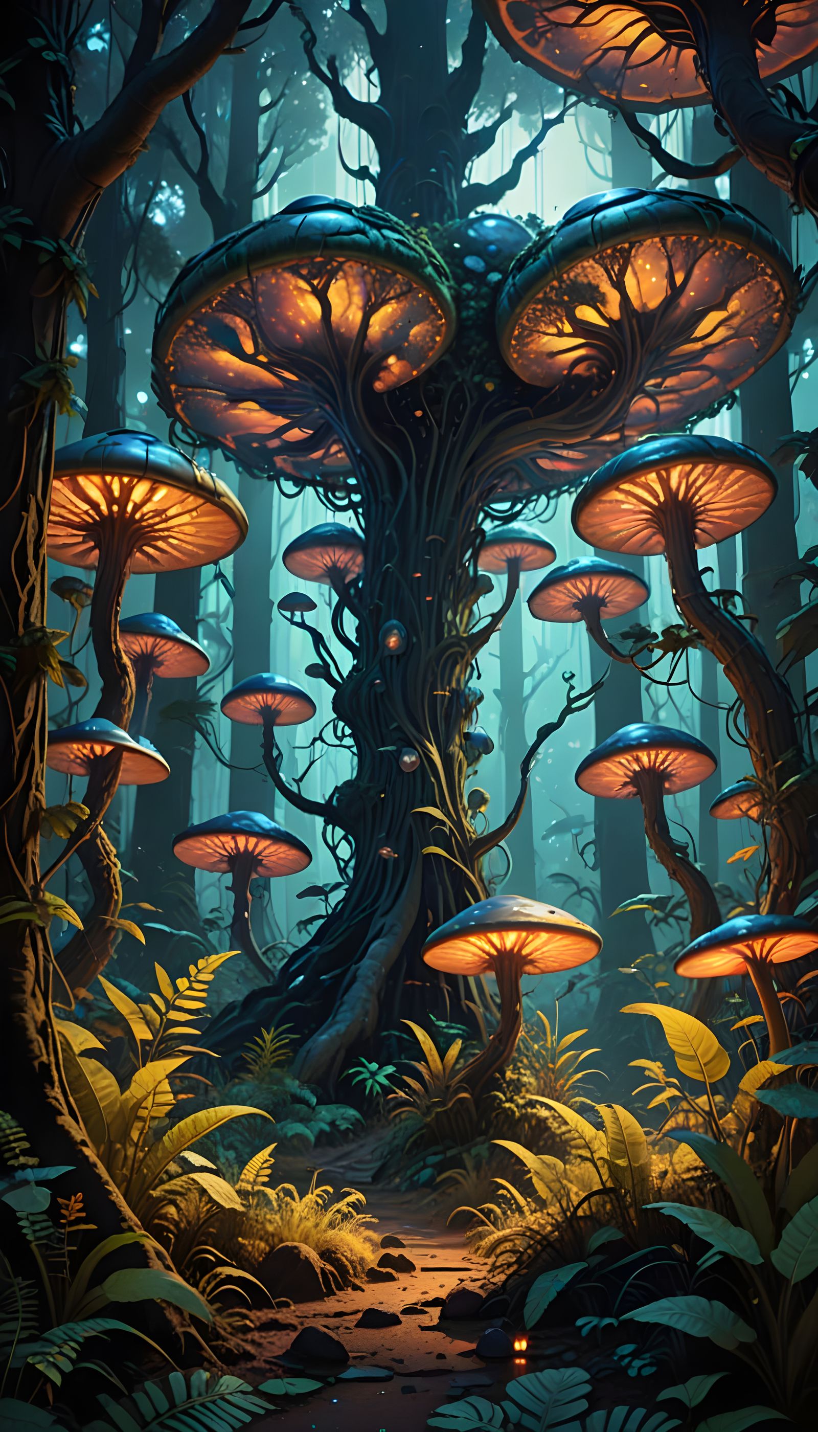 Exotic Alien Landscape in Vibrant Digital Art