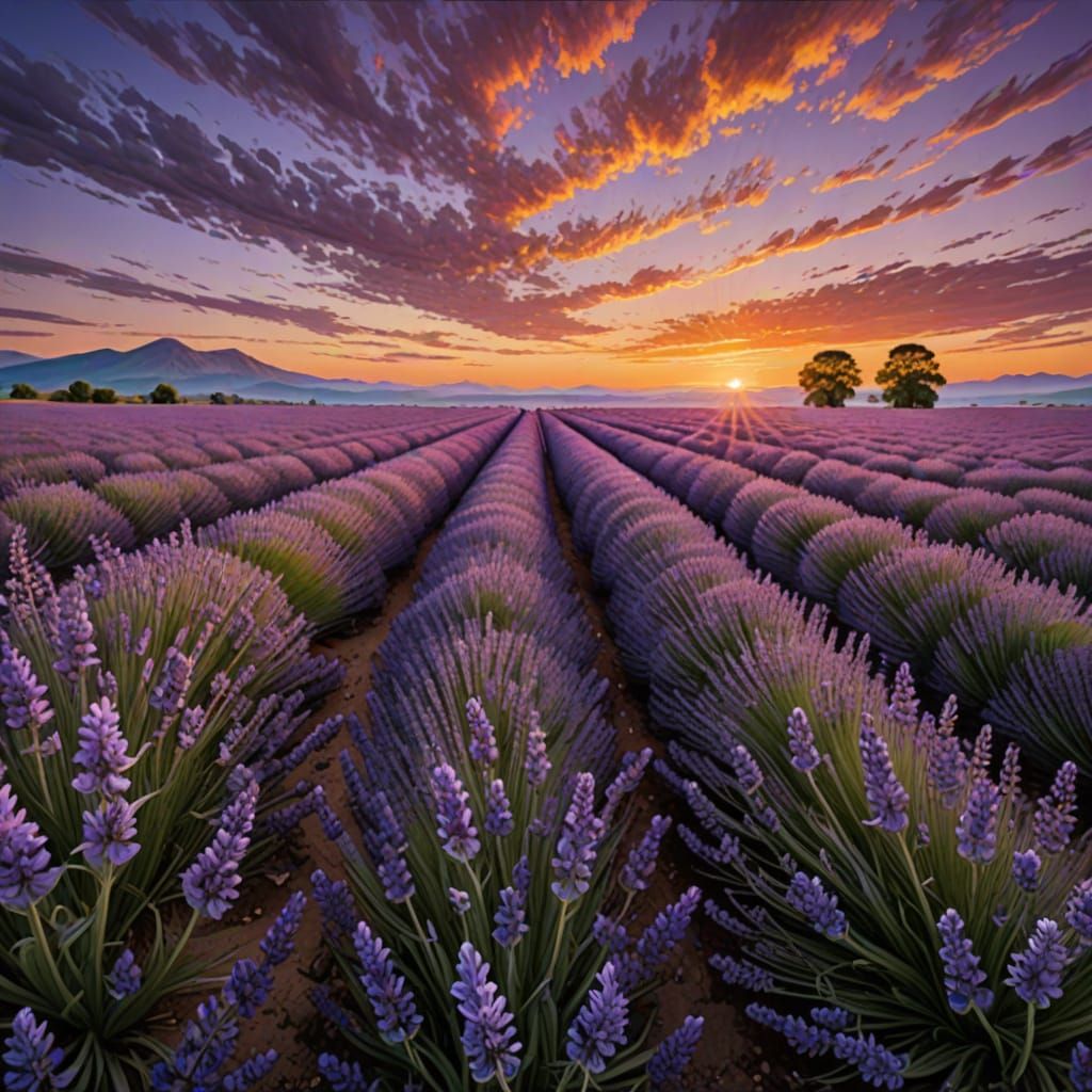 Surreal Sunset Kaleidoscope in Vibrant Alcohol Ink Style