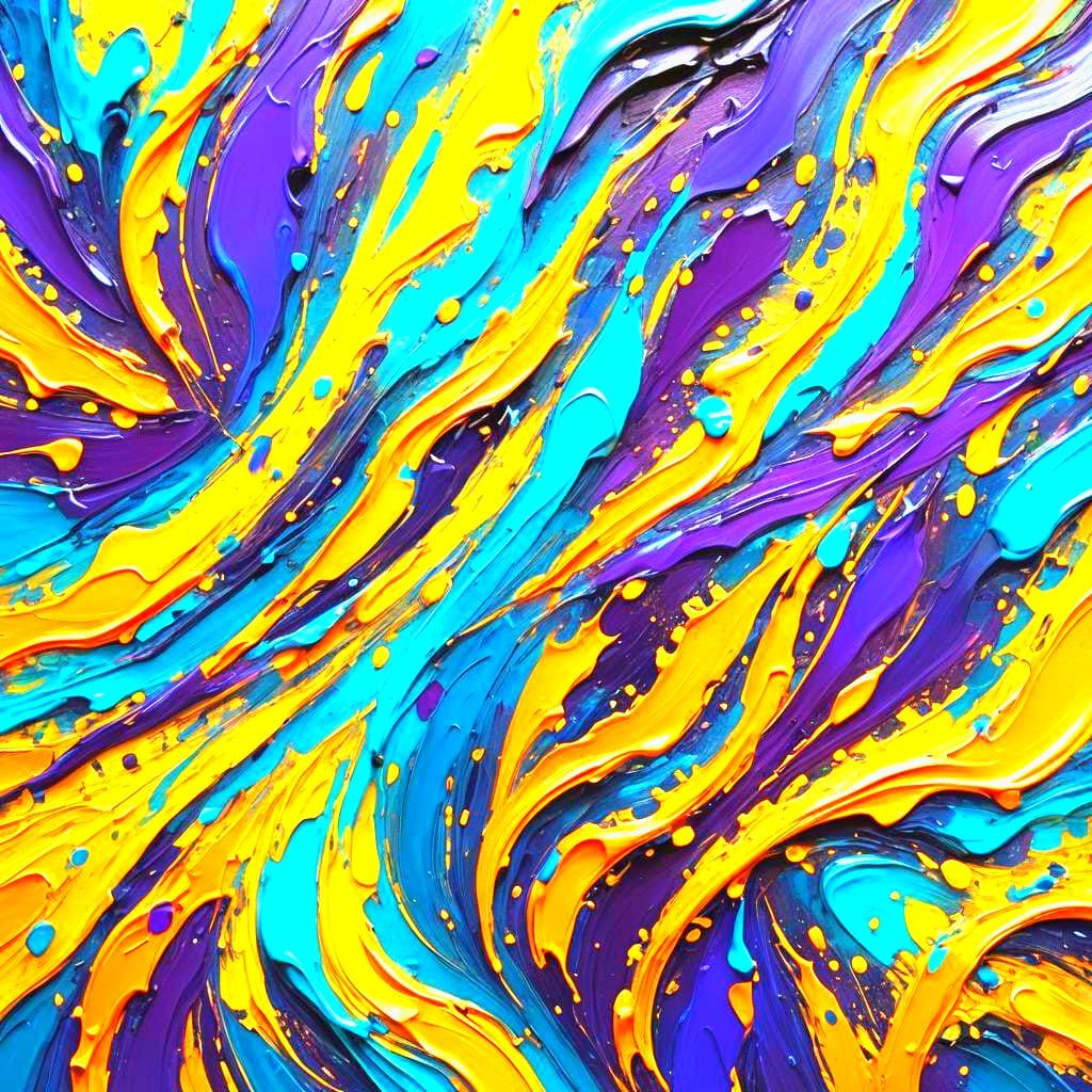 Abstract Art with Complementary Colors and Fine Details