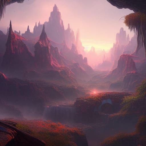 Fantastical Matte Painting in Deep Color