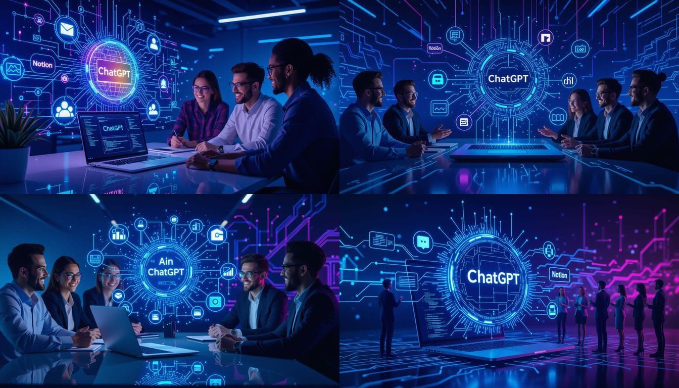 Futuristic AI Interface Hologram in Cyberpunk Style