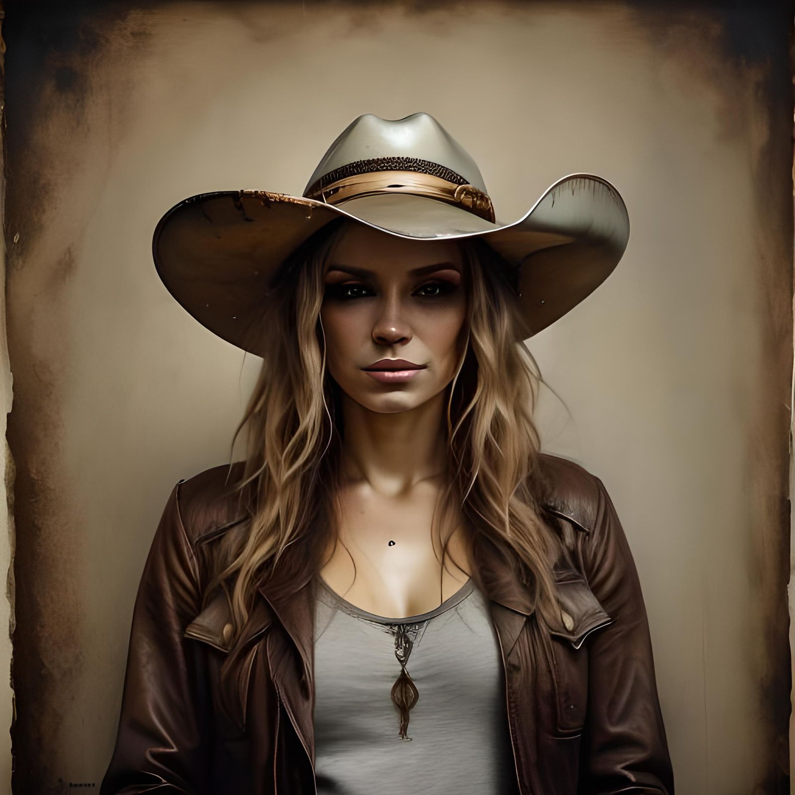 Blonde Cowgirl in Rustic Barn, Americana Style