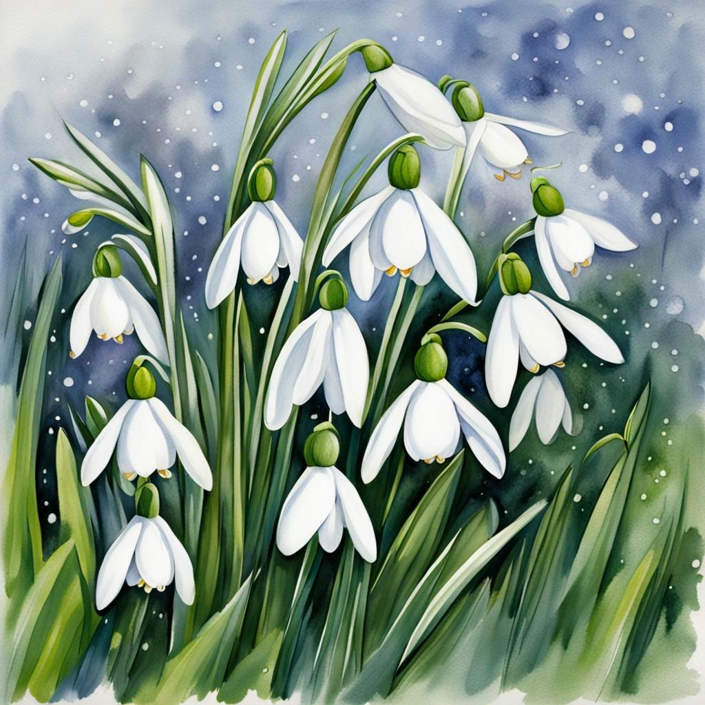 Delicate Snowdrop Flower Close-Up