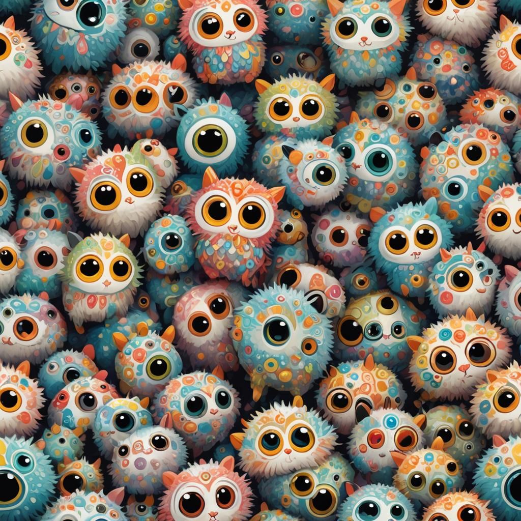 Whimsical Critter with Sparkling Eyes