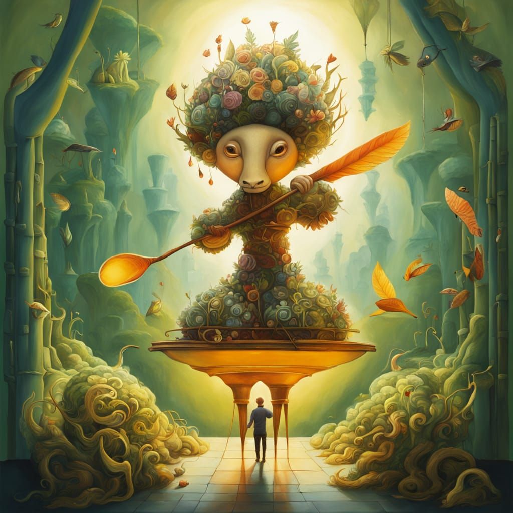Dreamlike Studio: Surrealist Oil Painting of Fantasy Art