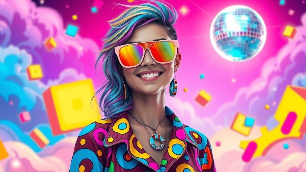 Vibrant Surrealism in Funky Retro-Futuristic Style