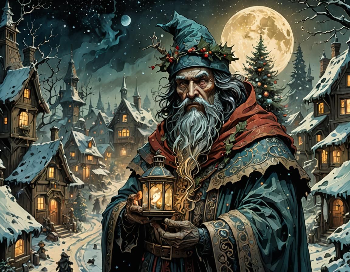 The Ghost of Christmas Future in Neo-Expressionist Oil Style