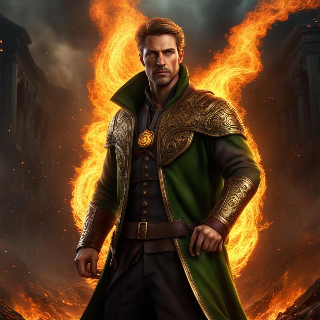 Man in Inferno: Detailed Matte Painting with Fire Effects