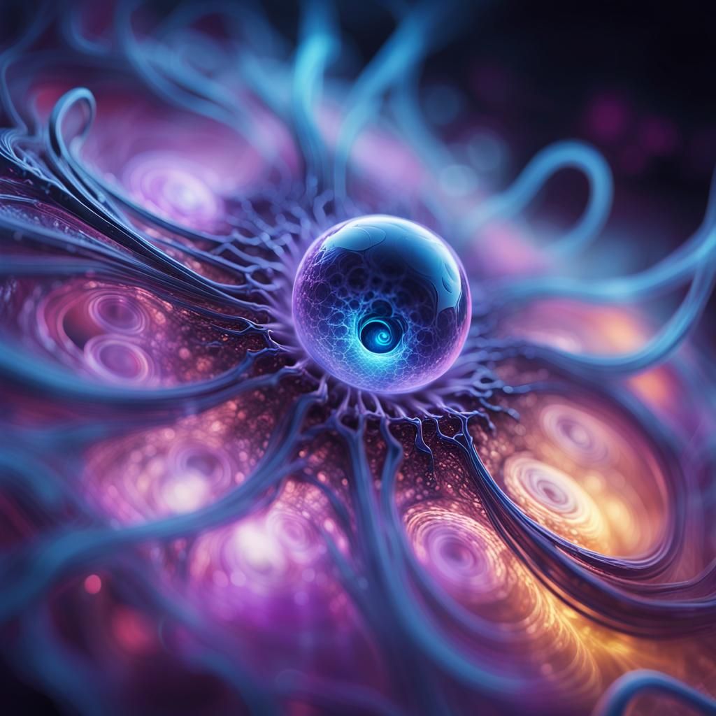 Glowing Quantum Entity in Hyper-Realistic Digital Art