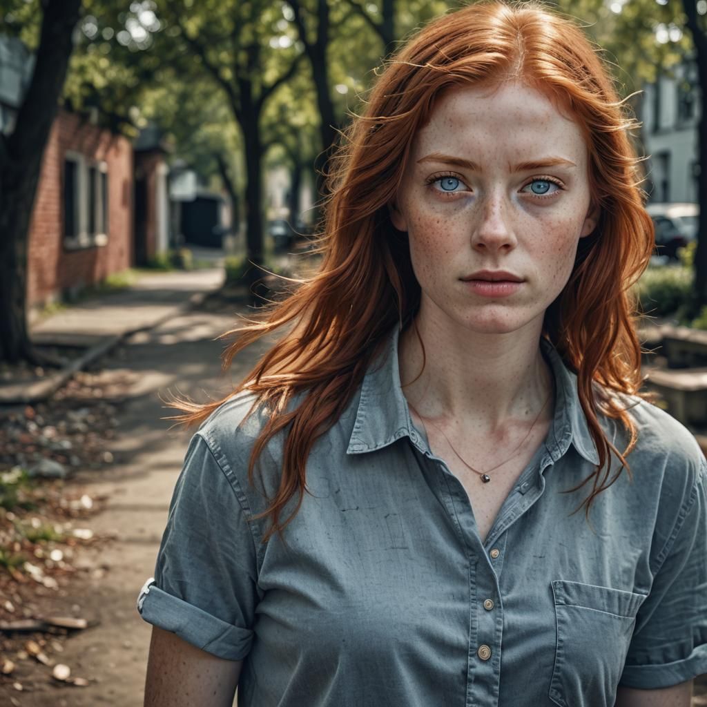 Photorealistic Portrait of a Redheaded Woman